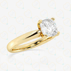 0.90 TCW Cushion Cut Solitaire Lab Grown Diamond Ring for Women