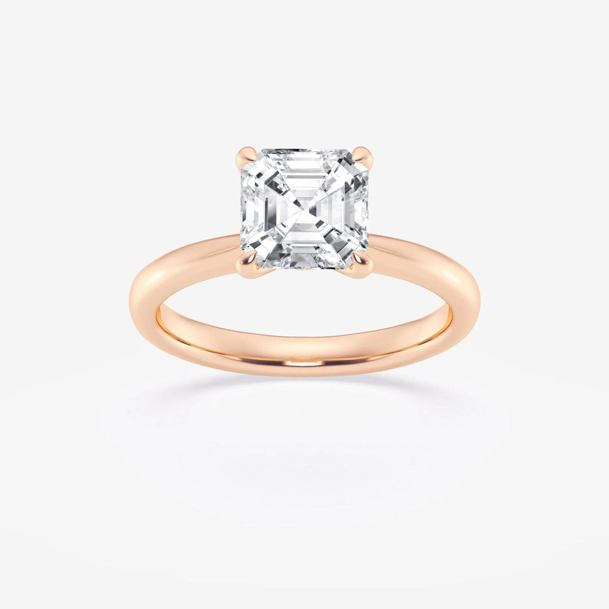 1.00 CTW Asscher Cut Solitaire Lab Grown Diamond Ring for Women