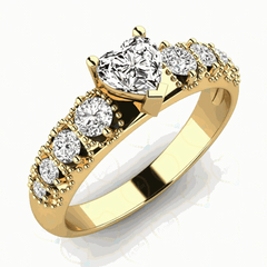 1.25 CTW Heart Cut Solitaire With Accents Lab Grown Diamond Ring for Women