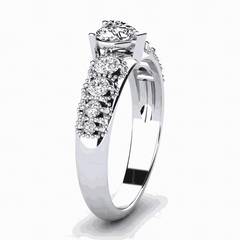 1.25 CTW Heart Cut Solitaire With Accents Lab Grown Diamond Ring for Women