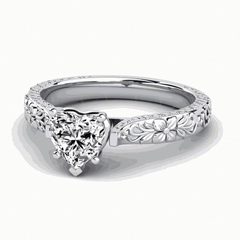 1.50 CTW Heart Cut Solitaire Lab Grown Diamond Ring for Women