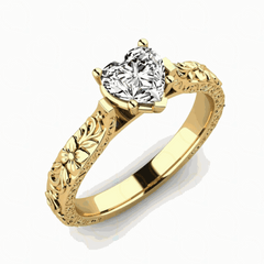 1.50 CTW Heart Cut Solitaire Lab Grown Diamond Ring for Women