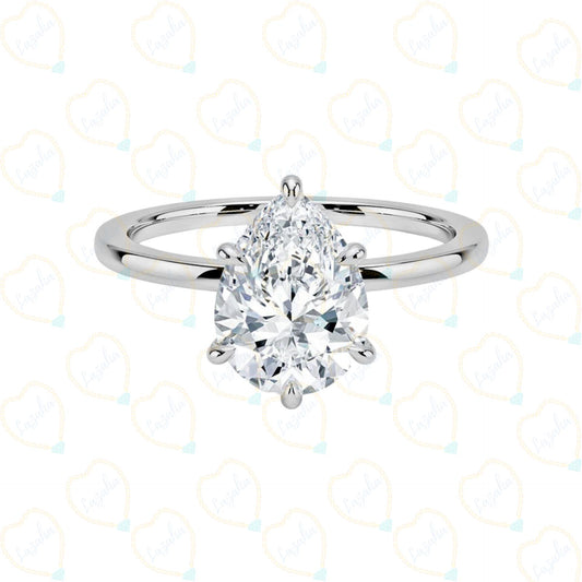 1.70 CT Pear Cut Solitaire Lab Grown Diamond Ring for Women