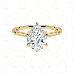 1.70 CT Pear Cut Solitaire Lab Grown Diamond Ring for Women