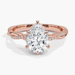 1.65 CTW Pear Cut Twisted Lab Grown Diamond Ring for Women