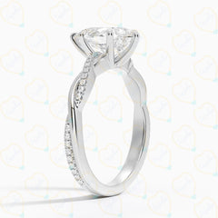 1.65 CTW Pear Cut Twisted Lab Grown Diamond Ring for Women