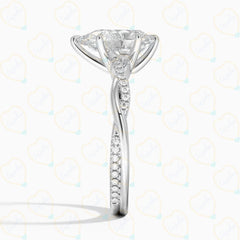 1.65 CTW Pear Cut Twisted Lab Grown Diamond Ring for Women