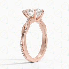 1.65 CTW Pear Cut Twisted Lab Grown Diamond Ring for Women