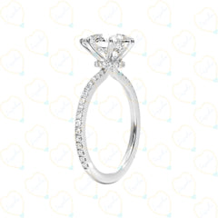 1.20 CTW Pear Cut Solitaire With Accents Lab Grown Diamond Ring for Women