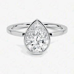 1.75 CT Pear Cut Solitaire Lab Grown Diamond Ring for Women