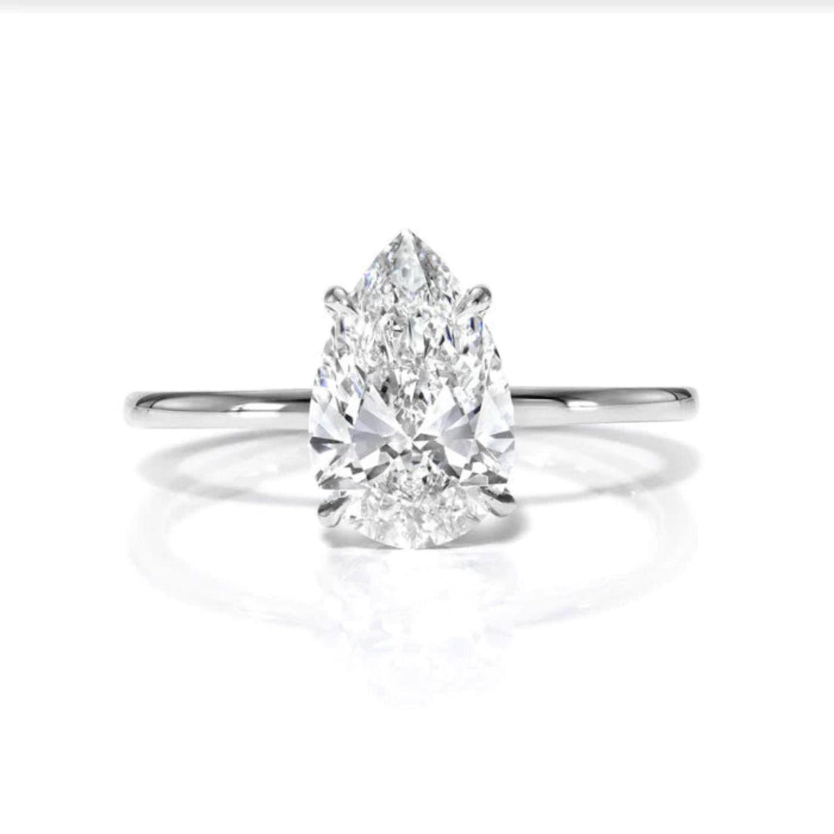 2.00 TCW Pear Cut Solitaire Lab Grown Diamond Ring for Women