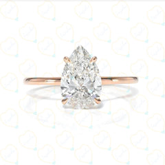 2.00 TCW Pear Cut Solitaire Lab Grown Diamond Ring for Women