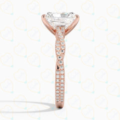 2.00 CTW Radiant Cut Twisted Lab Grown Diamond Ring for Women