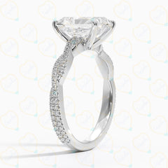 2.00 CTW Radiant Cut Twisted Lab Grown Diamond Ring for Women