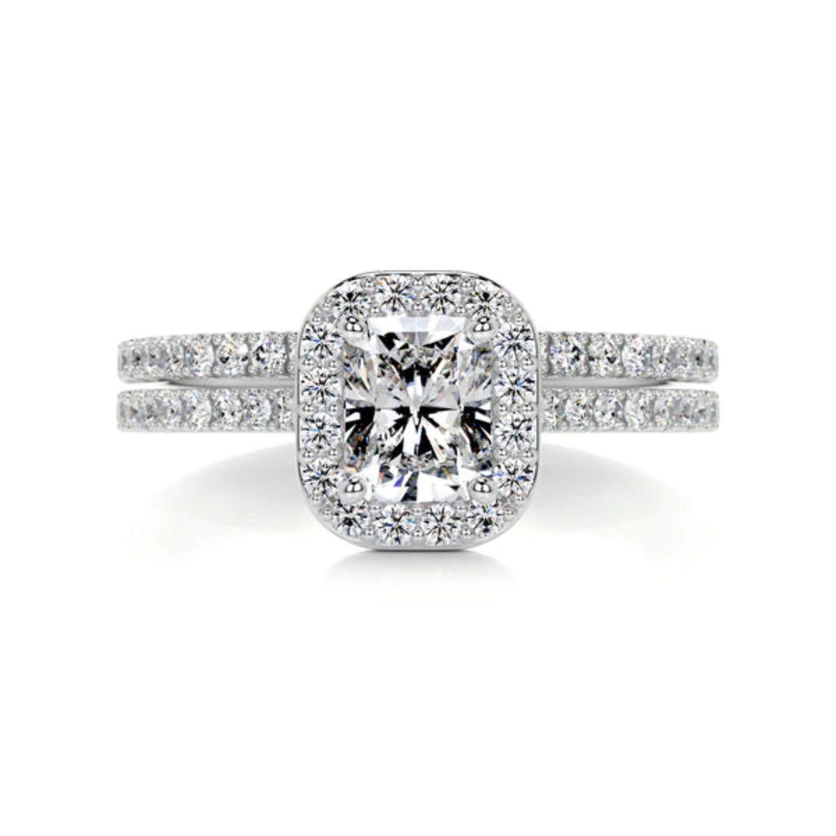 0.50 CTW Radiant Cut Bridal Set Lab Grown Diamond Ring for Women