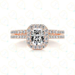 0.50 CTW Radiant Cut Bridal Set Lab Grown Diamond Ring for Women