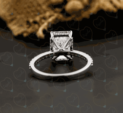 Radiant Cut Hidden Halo Lab Grown Diamond Ring for Women