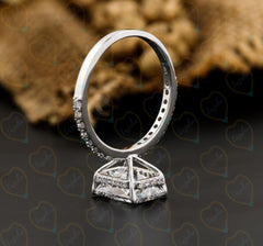 Radiant Cut Hidden Halo Lab Grown Diamond Ring for Women