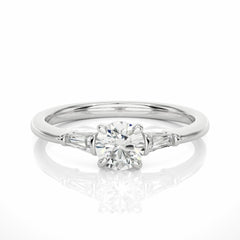 Round-Cut 3 Stone Lab Grown Diamond Ring for Women