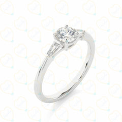 Round-Cut 3 Stone Lab Grown Diamond Ring for Women