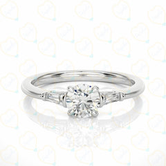 Round-Cut 3 Stone Lab Grown Diamond Ring for Women