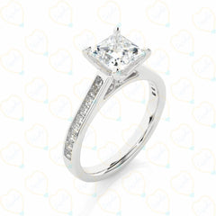 Princess-Cut Solitaire With Accents Lab Grown Diamond Ring for Her