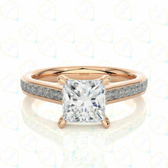 Princess-Cut Solitaire With Accents Lab Grown Diamond Ring for Her