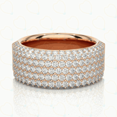 Round-Cut Half Eternity Lab Grown Luxury Diamond Ring for Women