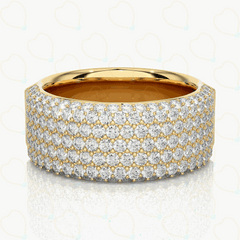 Round-Cut Half Eternity Lab Grown Luxury Diamond Ring for Women