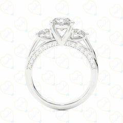 Round-Cut 3 Stone Brilliance Lab Grown Diamond Ring for Women