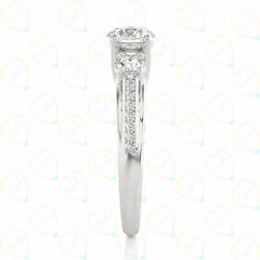 Round-Cut 3 Stone Brilliance Lab Grown Diamond Ring for Women