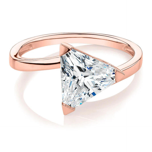 Trillion-Cut Modern Solitaire Lab Grown Diamond Ring for Women