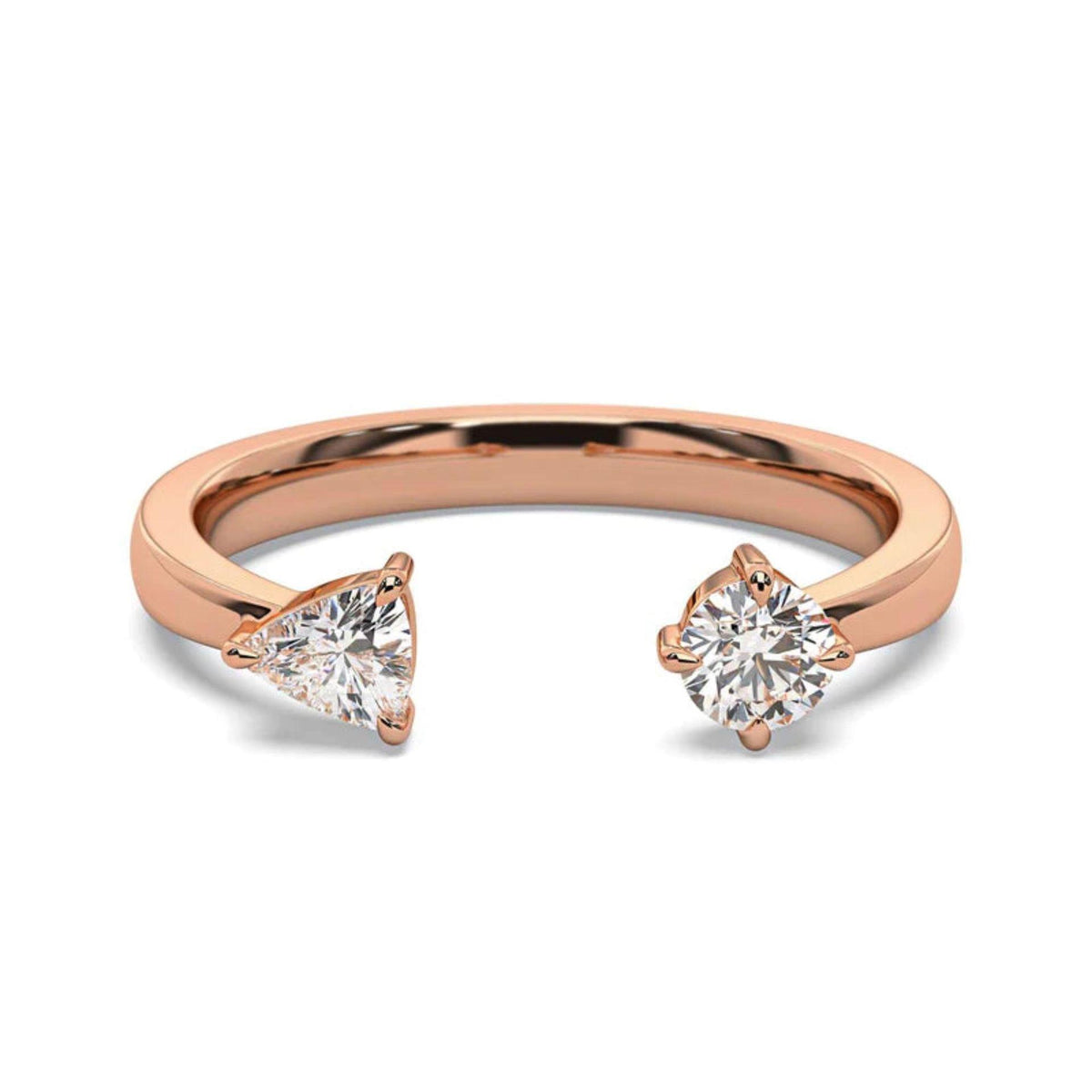 Trillion Cut Toi Et Moi Lab Grown Diamond Ring for Women