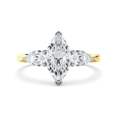 Marquise Cut 3 Stone Lab Grown Diamond Ring for Women