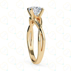 Cushion Cut Twisted Lab Grown Diamond Ring for Women