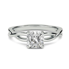 Cushion Cut Twisted Lab Grown Diamond Ring for Women