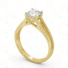 Cushion Cut Split Shank Lab Grown Diamond Ring for Women