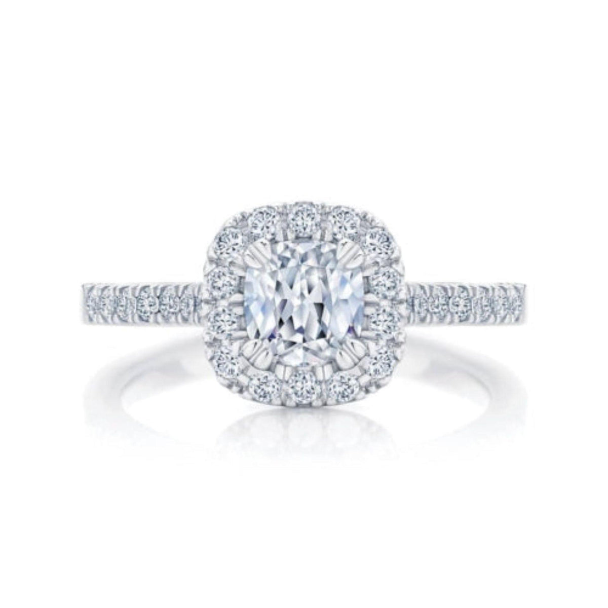 Cushion-Cut Brilliance Halo Lab Grown Diamond Ring for Women