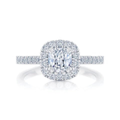 Cushion-Cut Brilliance Halo Lab Grown Diamond Ring for Women