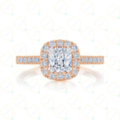 Cushion-Cut Brilliance Halo Lab Grown Diamond Ring for Women