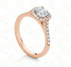 Cushion-Cut Brilliance Halo Lab Grown Diamond Ring for Women