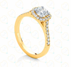 Cushion-Cut Brilliance Halo Lab Grown Diamond Ring for Women