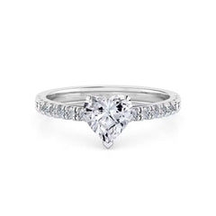 Heart-Cut Solitaire With Accents Lab-Grown Diamond Ring for Her