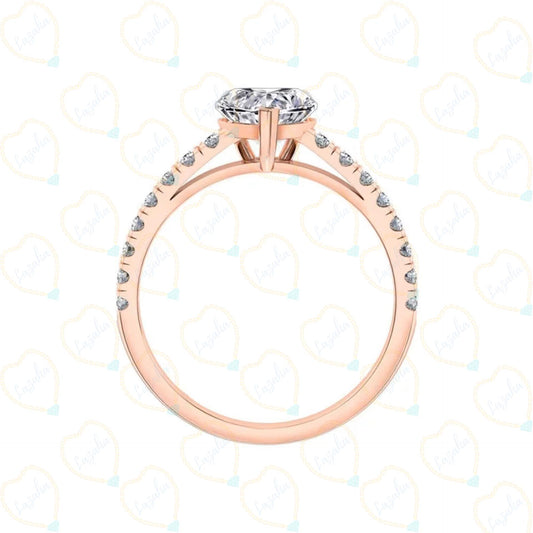 Heart-Cut Solitaire With Accents Lab-Grown Diamond Ring for Her