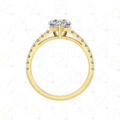 Heart-Cut Solitaire With Accents Lab-Grown Diamond Ring for Her