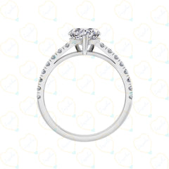 Heart-Cut Solitaire With Accents Lab-Grown Diamond Ring for Her