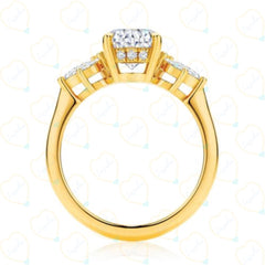 Oval Cut Hidden Halo Lab Grown Diamond Ring for Women