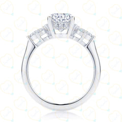 Oval Cut Hidden Halo Lab Grown Diamond Ring for Women