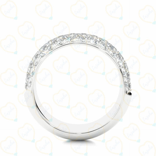 5.00 CTW Round Cut Half Eternity Lab Grown Diamond Ring for Women