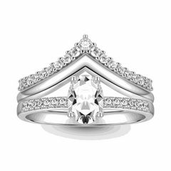 Oval Cut Bridal Set Lab Grown Diamond Ring for Women